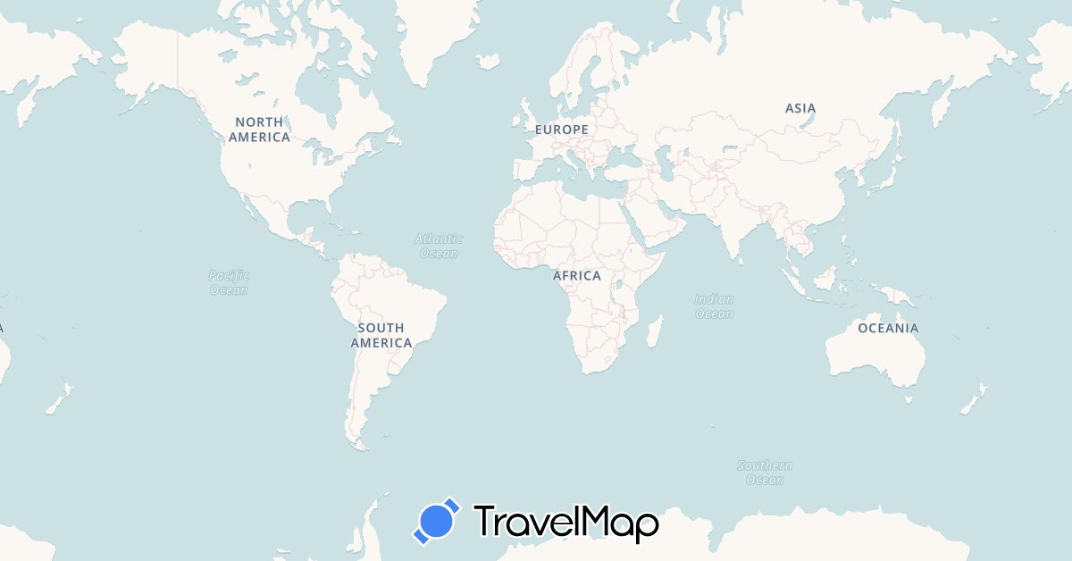 TravelMap itinerary: driving, bus, plane, train, hiking, boat, hitchhiking, motorbike in United Arab Emirates, France, Indonesia, India, Cambodia, Laos, Netherlands, Nepal, Thailand (Asia, Europe)